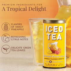 The Republic of Tea pouch close-up showing unbleached texture and clear labeling benefit