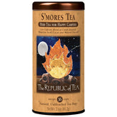The Republic of Tea tin front showing S’mores Herbal Tea, preserves freshness for gifting