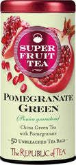 The Republic of Tea front packaging showing 50-count, clear branding and benefits