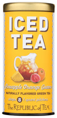 The Republic of Tea pouch beside a quart jar to show true quart-sized convenience