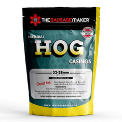 The Sausage Maker front packaging showing natural hog casings and easy-to-follow instructions