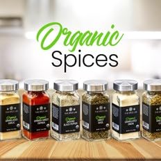 The Spice Lab jars displayed on a kitchen shelf offering neat storage benefit