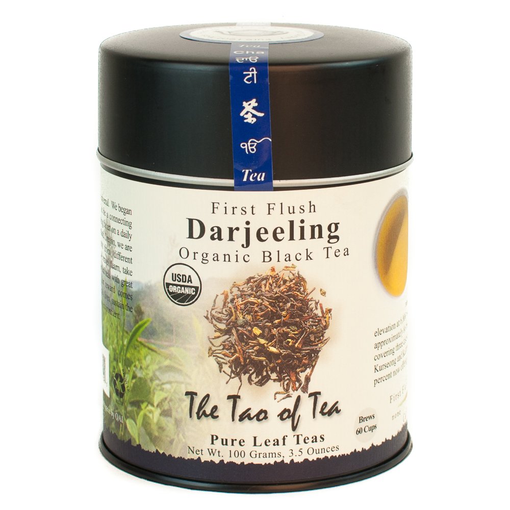 The Tao of Tea front tin showing organic label and freshness preservation