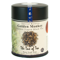 The Tao of Tea tin front view showing label and premium packaging benefit