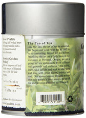 Tin beside a measuring spoon showing scale and convenient 3.5 oz portability benefit