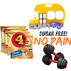 Think Candy in-hand scale shot showing bag size and portability, ideal for travel and sharing