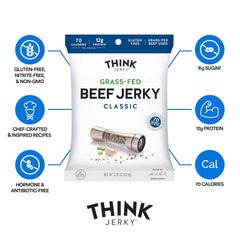 Think Jerky close-up of beef strips highlighting rich color and meaty flavor