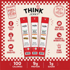 Think Jerky held in hand for scale illustrating portable 1 oz sticks and on-the-go convenience