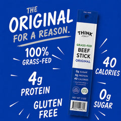 Think Jerky individually wrapped beef stick ready for on-the-go protein