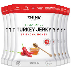 Think Jerky front packaging showing flavor and benefits for on-the-go snack