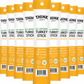 Think Jerky front packaging showcasing turkey sticks and benefits