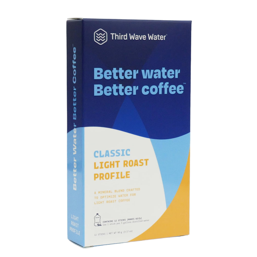 Third Wave Water front packaging showing 5 gallon sticks and easy brewing benefits