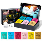 Thoughtfully box front showing 90 tea bags and faith-inspired design for easy gifting