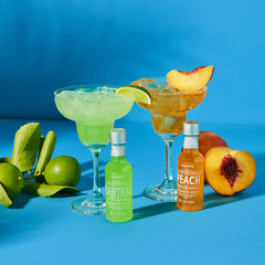 Thoughtfully serving suggestion of a prepared margarita showcasing bright garnish and clarity