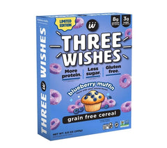 Three Wishes blueberry front packaging showing product and benefits