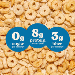Three Wishes cereal in bowl with almond milk showing lasting crunch