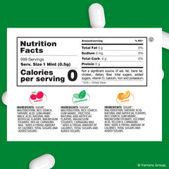 Tic Tac assorted packs arranged to display Freshmint Orange Cherry variety
