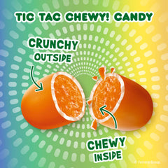 Tic Tac macro of crunchy outer shell highlighting crisp coating benefit