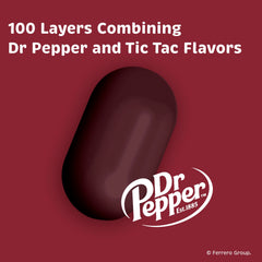 Tic Tac close-up of mint shell texture highlighting concentrated Dr Pepper taste