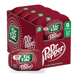 Tic Tac Dr Pepper front packaging showing bulk eight-pack and branding for easy sharing