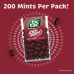 Tic Tac Dr Pepper mints spread on table highlighting unique soda-inspired flavor