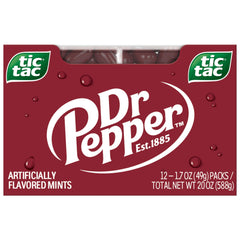Tic Tac front packaging showing brand and flavor for instant grab-and-go refreshment