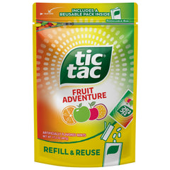 Tic Tac Fruit Adventure front resealable bag showing branding and bulk size benefit