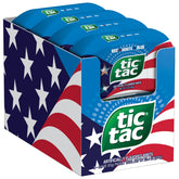 Tic Tac front packaging showing red white blue patriotic design and occasion appeal