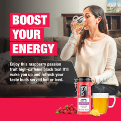 Tiesta Tea brewed cup steaming, illustrating bold flavor and warmth