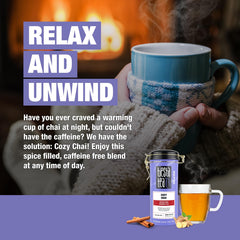 Tiesta Tea brewed cup steaming to highlight warm flavor and comforting aroma