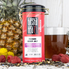 Tiesta Tea loose-leaf close-up highlighting fruity ingredients and aroma