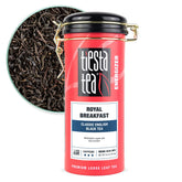 Tiesta Tea front tin showing Royal Breakfast packaging and freshness