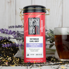 Tiesta Tea loose leaves close-up highlighting lavender and black tea texture for aroma
