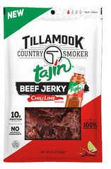 TILLAMOOK COUNTRY SMOKER front packaging showing Tajin chili lime flavor and benefits
