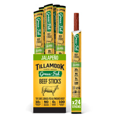 Tillamook Country Smoker front packaging showing jalapeño sticks and nutrition benefit