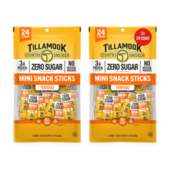Tillamook Country Smoker front packaging showing 48-count convenience and zero sugar benefit