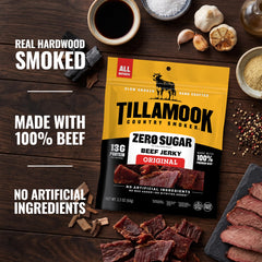 Tillamook Country Smoker close-up of jerky texture highlighting tender chew