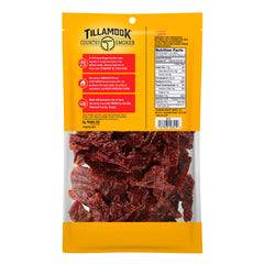 Tillamook Country Smoker close up of jerky texture highlighting real hardwood smoke