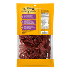 Tillamook Country Smoker open pouch with jerky visible, convenient grab-and-go protein
