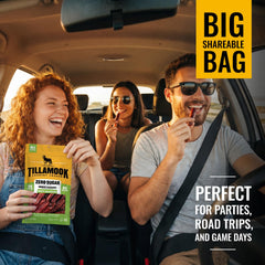 Tillamook Country Smoker meat sticks in hand for portable energy