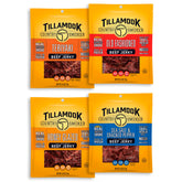 TILLAMOOK COUNTRY SMOKER variety pack front view showing four 2.5 oz bags and clear labeling, convenient variety