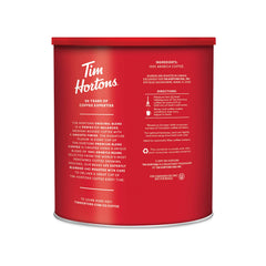 Tim Hortons close-up label detail highlighting roast and blend clarity