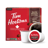 Tim Hortons box front showing 32ct pods and bold roast, clear branding benefit