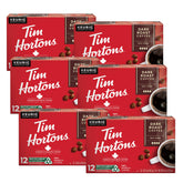 Tim Hortons front packaging showing dark roast pods and convenience