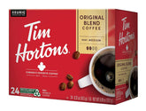 Tim Hortons front packaging showing Original Blend 24-count for quick identification and shelf appeal