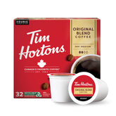 Tim Hortons red pack front view showing Original Blend and 32 count benefit
