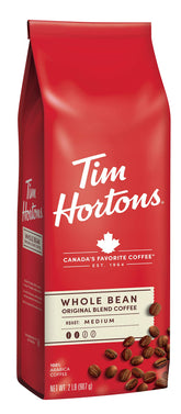 Tim Hortons front packaging showing 32 oz bag and brand for freshness