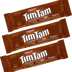 Tim Tam cross-section displaying crème filling and layered biscuit benefit