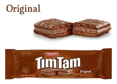Tim Tam close-up of chocolate coating highlighting crunchy texture and indulgence