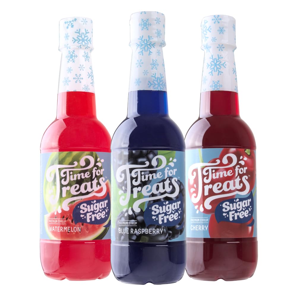 Time For Treats three bottle front packaging showing flavors and convenience